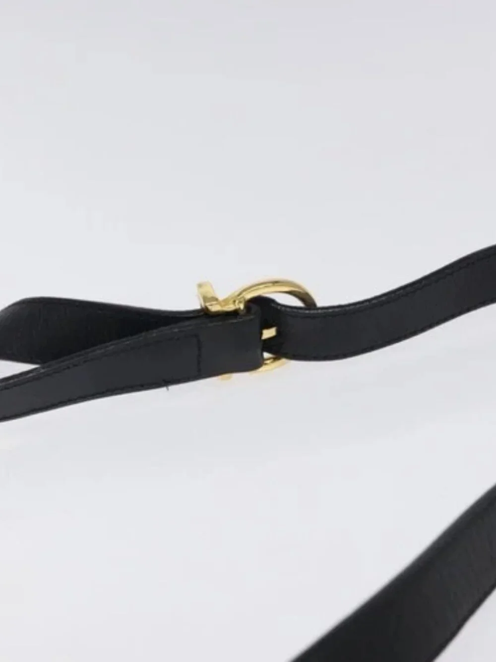 Salvatore Ferragamo Shoulder Bag Canvas Leather Black Auth bs24292
